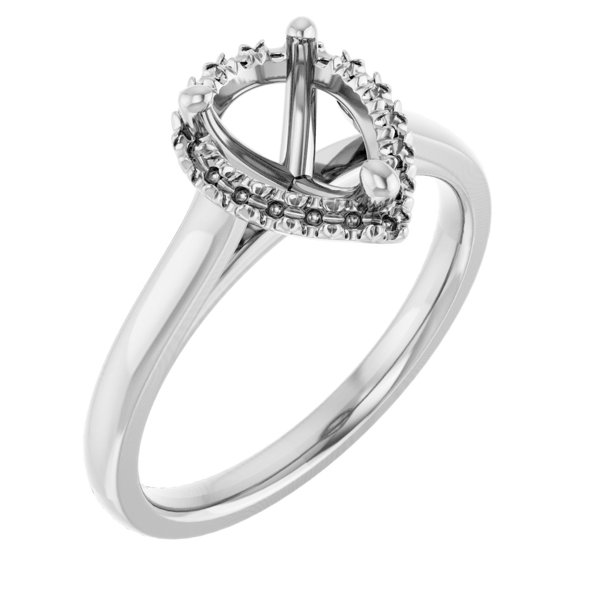 French-Set Halo-Style Engagement Ring