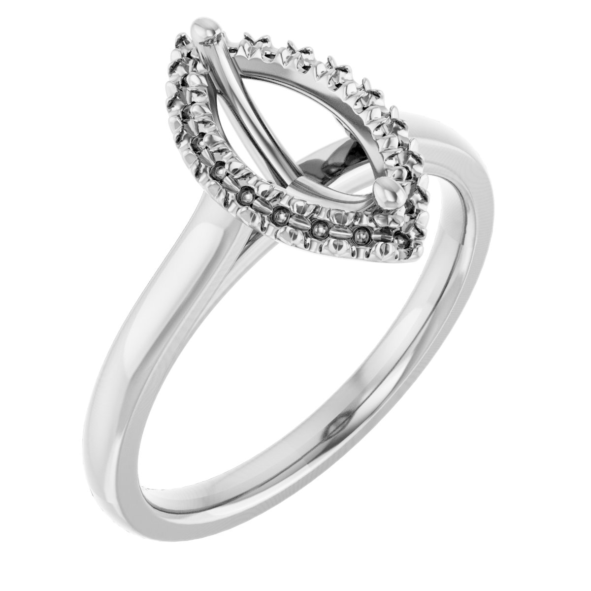 French-Set Halo-Style Engagement Ring