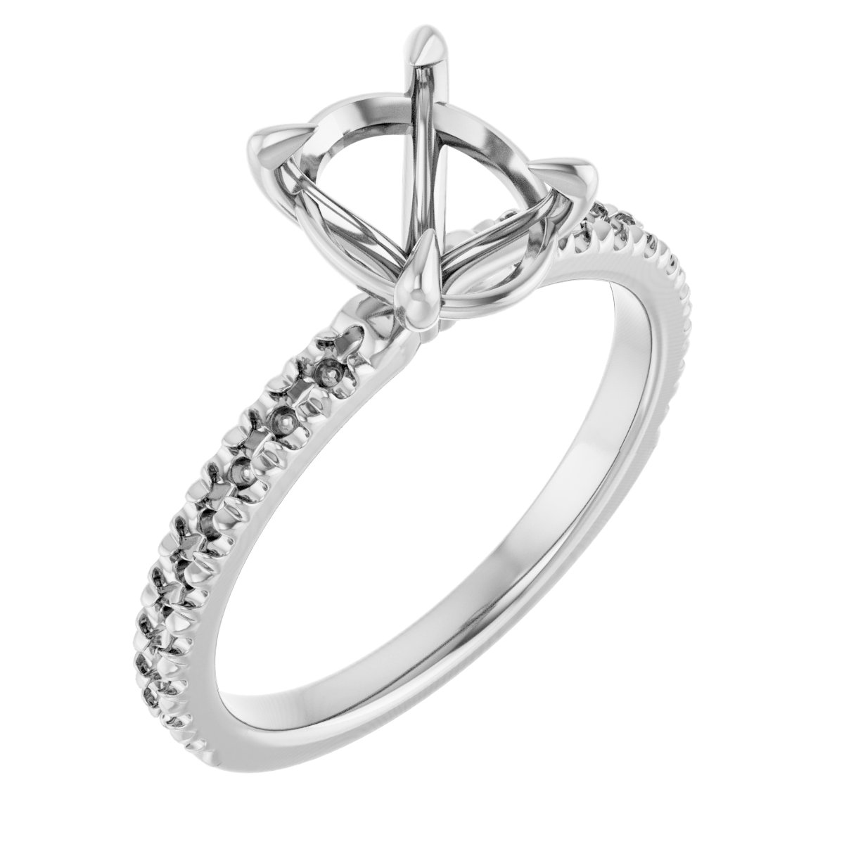 Claw-Prong French-Set Engagement Ring