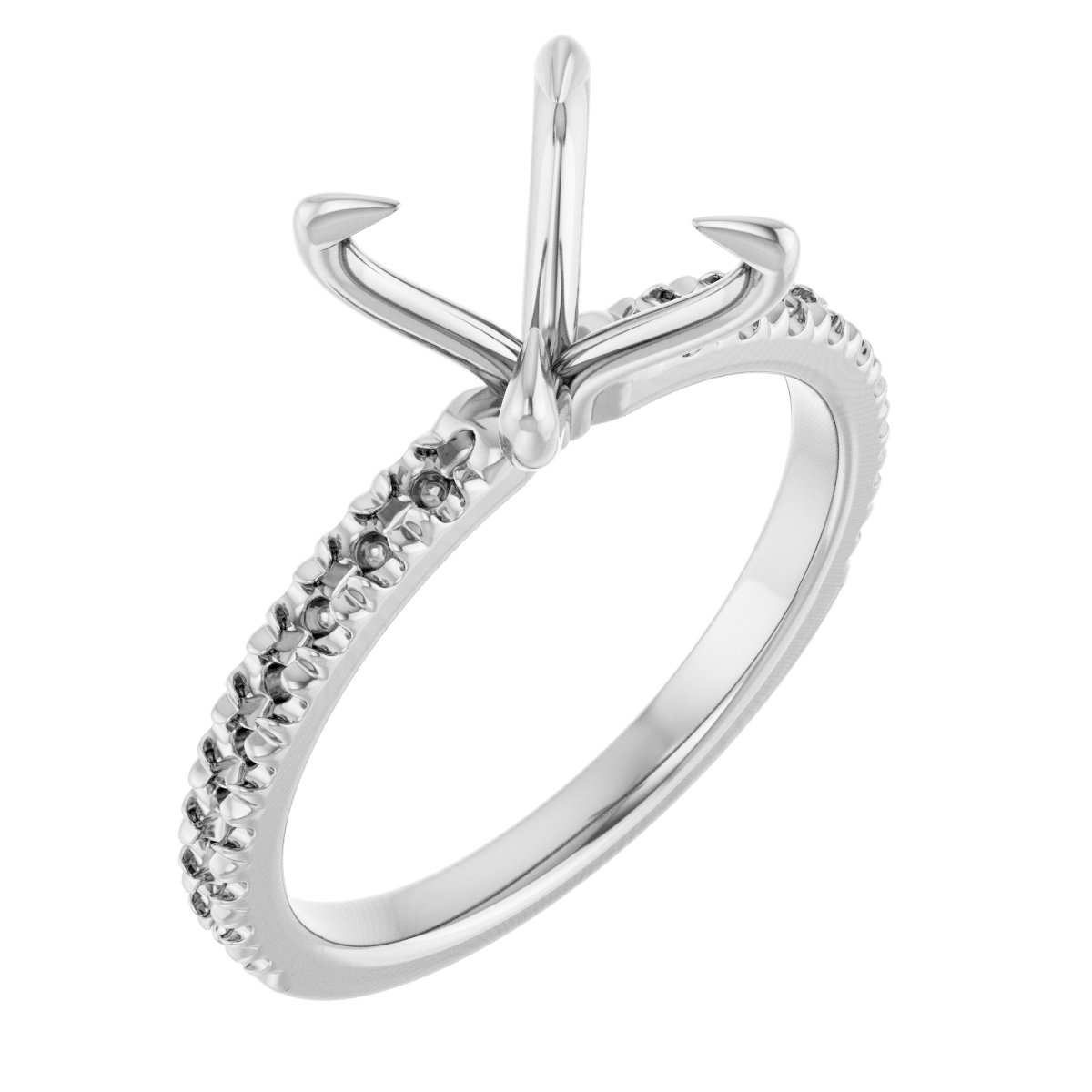 Claw-Prong French-Set Engagement Ring