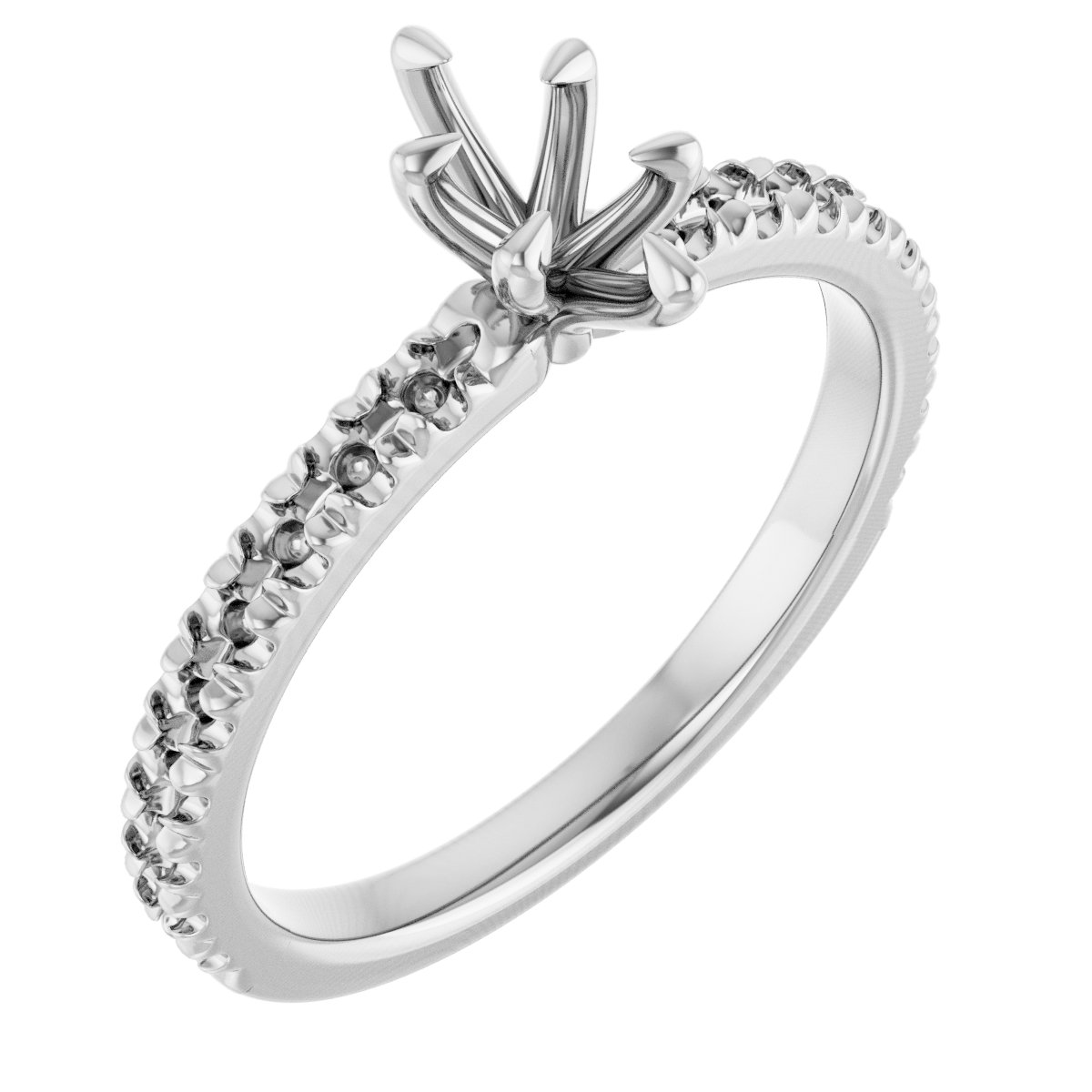 Claw-Prong French-Set Engagement Ring