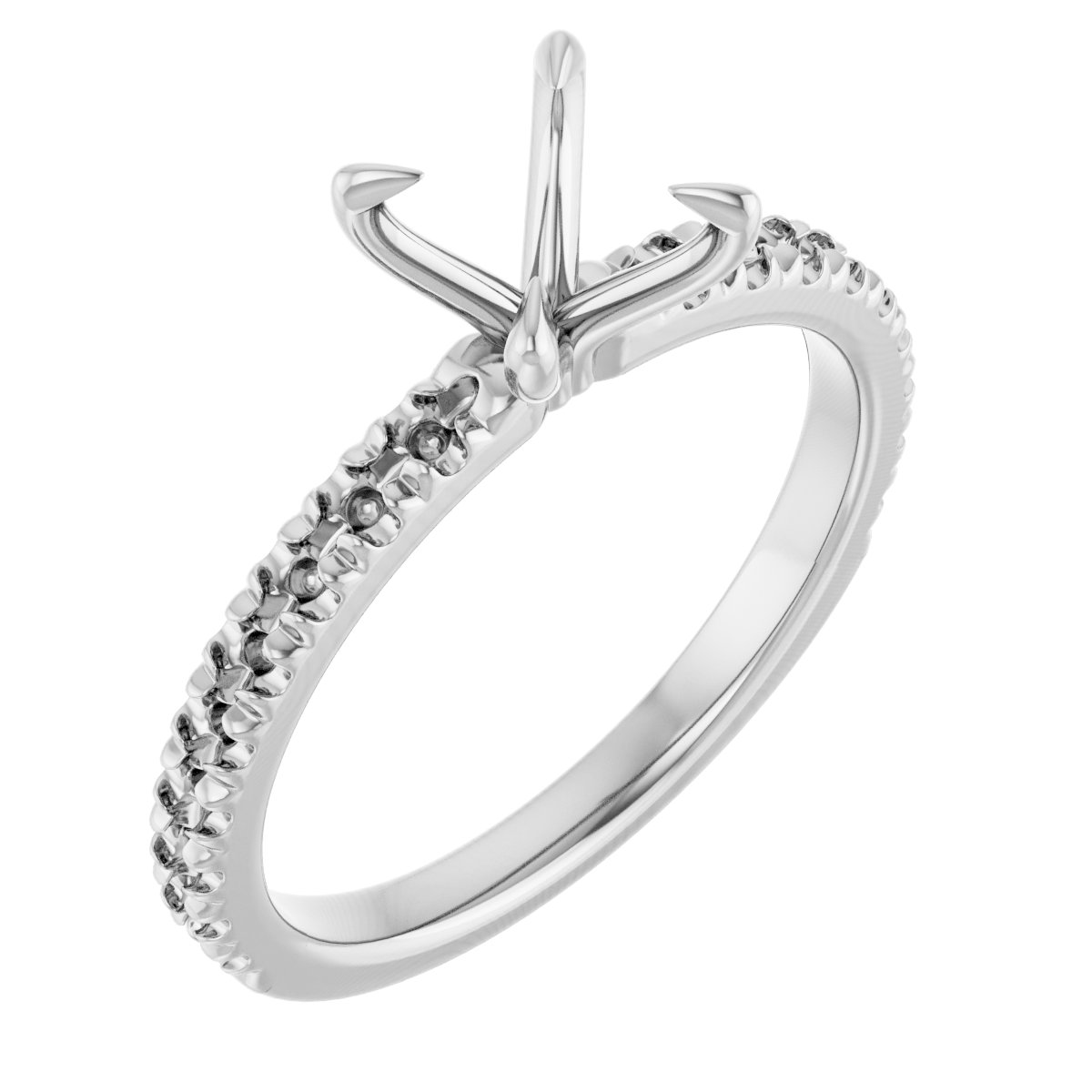 Claw-Prong French-Set Engagement Ring