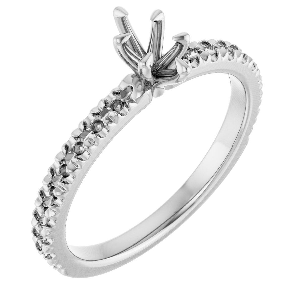 Claw-Prong French-Set Engagement Ring