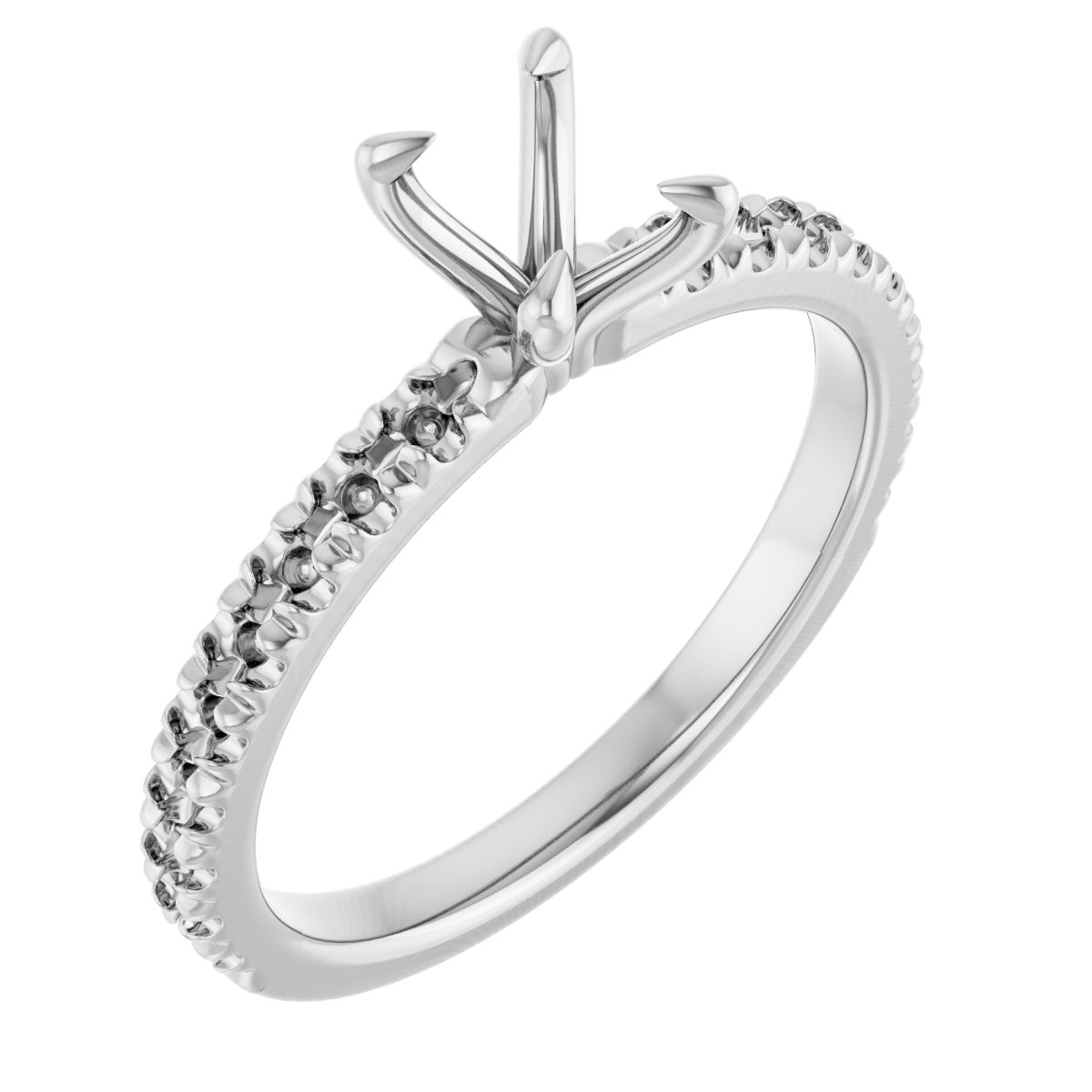 Claw-Prong French-Set Engagement Ring