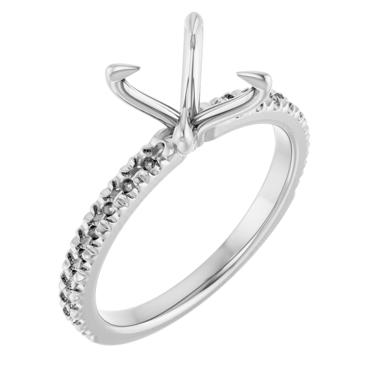 Claw-Prong French-Set Engagement Ring
