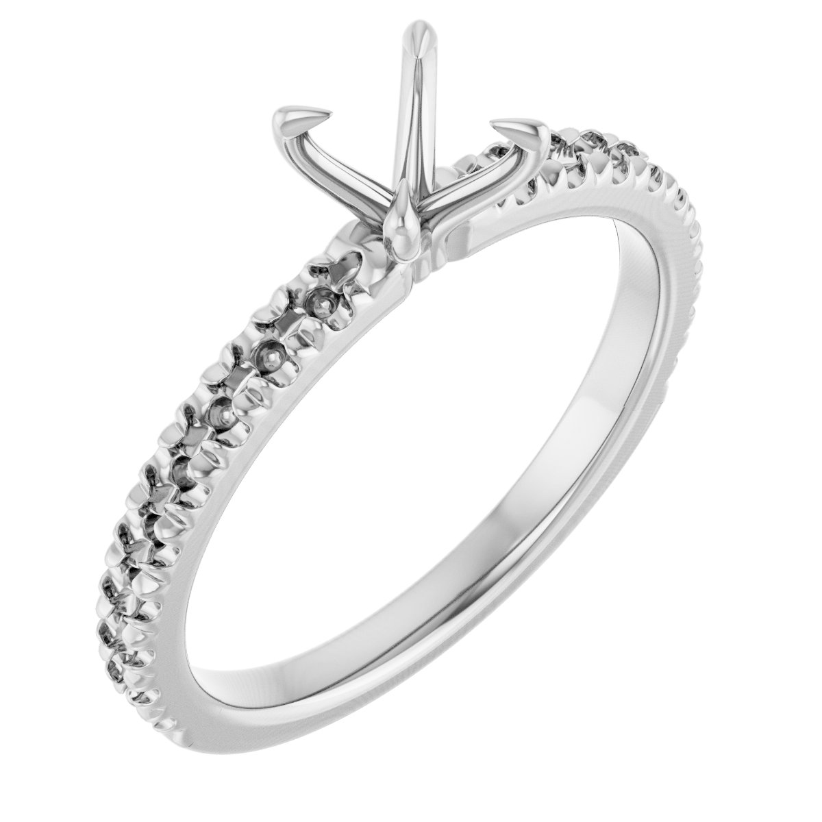 Claw-Prong French-Set Engagement Ring