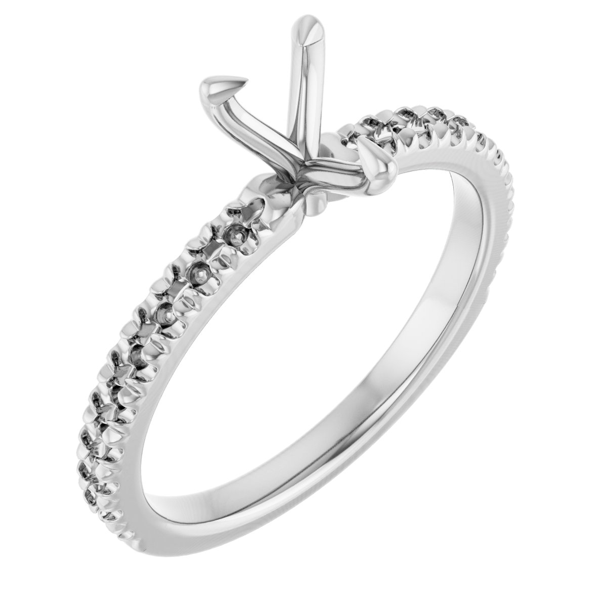 Claw-Prong French-Set Engagement Ring