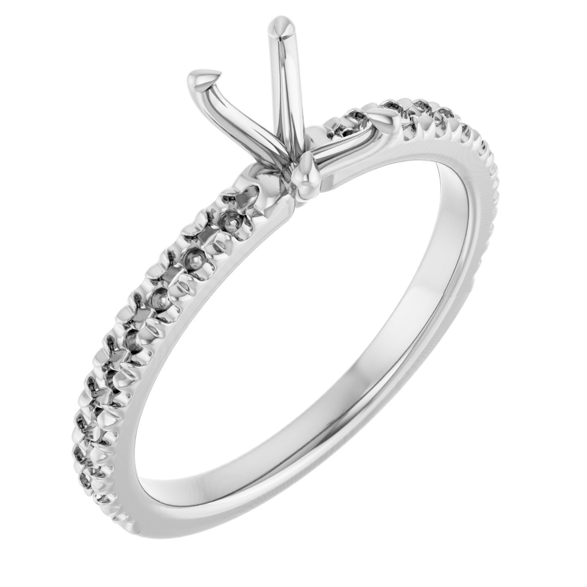 Claw-Prong French-Set Engagement Ring