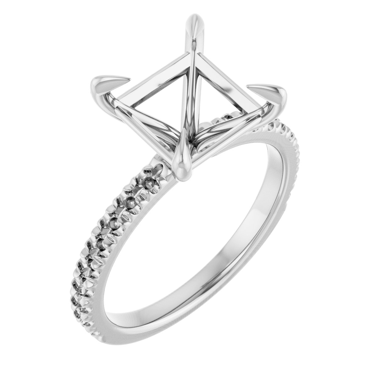 Claw-Prong French-Set Engagement Ring
