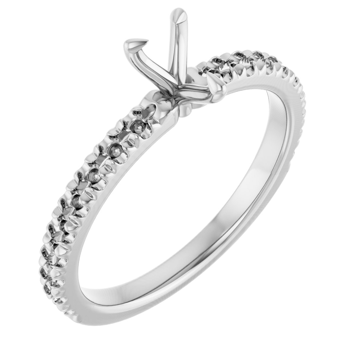 Claw-Prong French-Set Engagement Ring