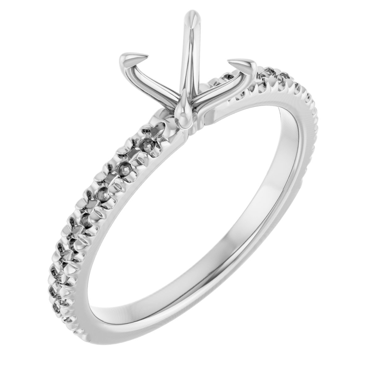 Claw-Prong French-Set Engagement Ring