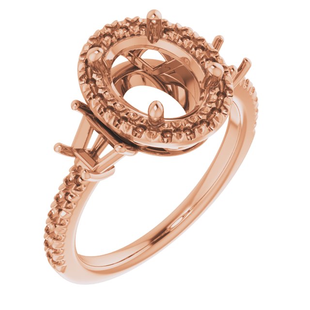 French-Set Halo-Style Engagement Ring or Band