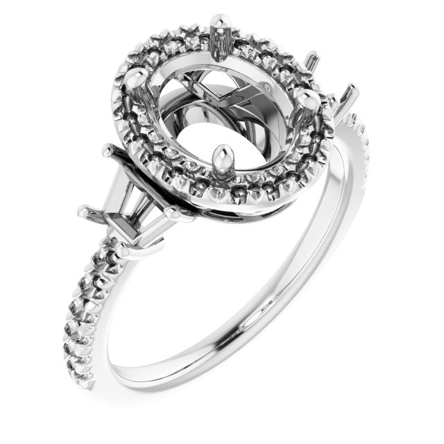 French-Set Halo-Style Engagement Ring or Band