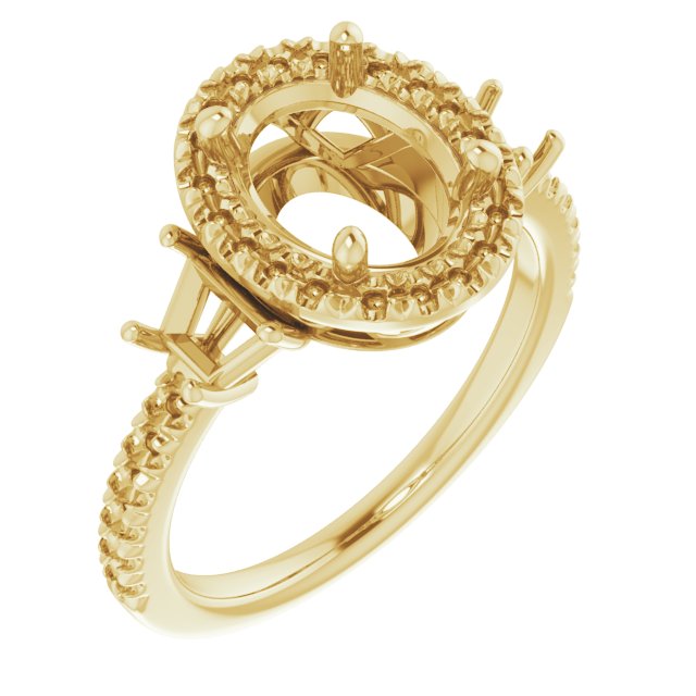 French-Set Halo-Style Engagement Ring or Band