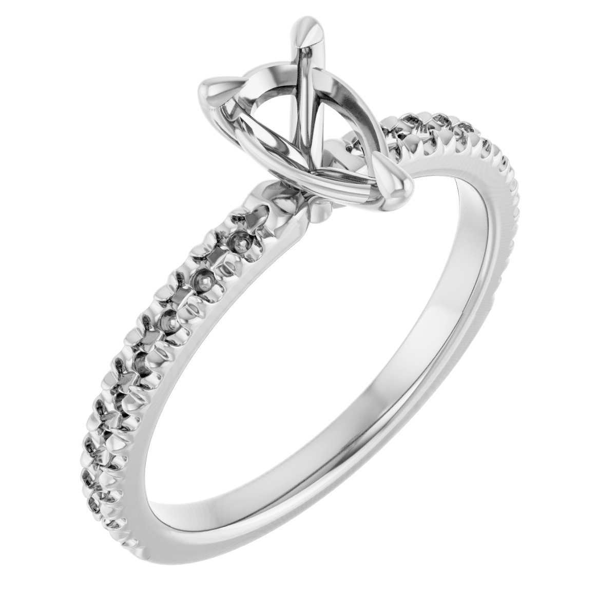 Claw-Prong French-Set Engagement Ring