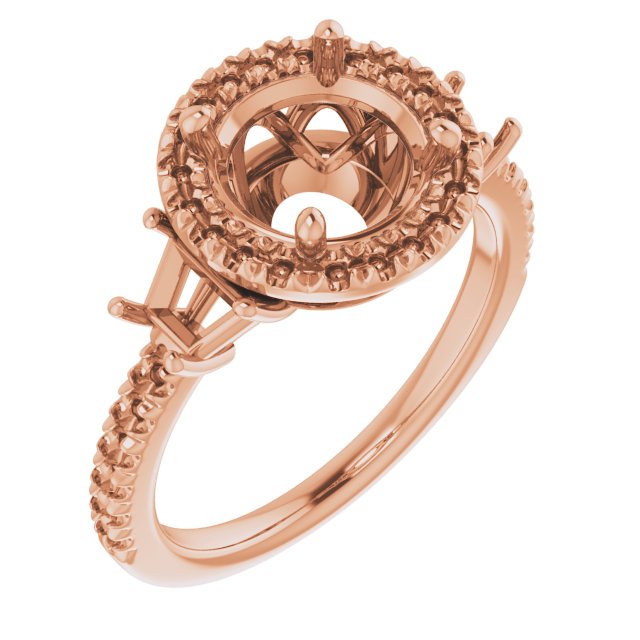 French-Set Halo-Style Engagement Ring or Band