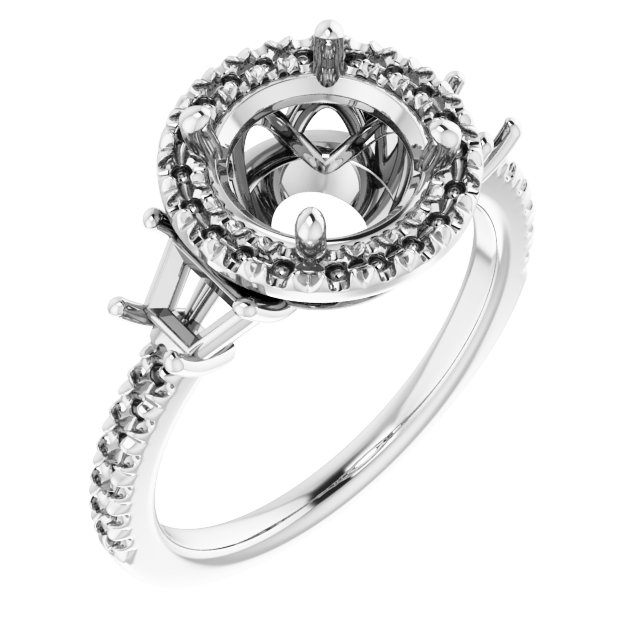French-Set Halo-Style Engagement Ring or Band