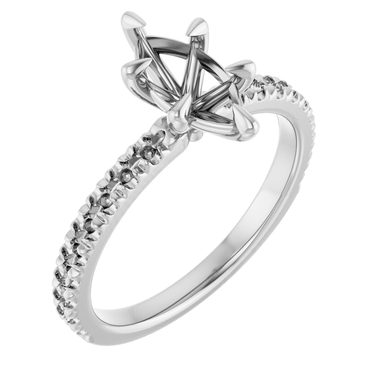 Claw-Prong French-Set Engagement Ring