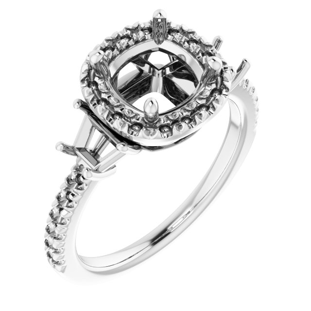 French-Set Halo-Style Engagement Ring or Band