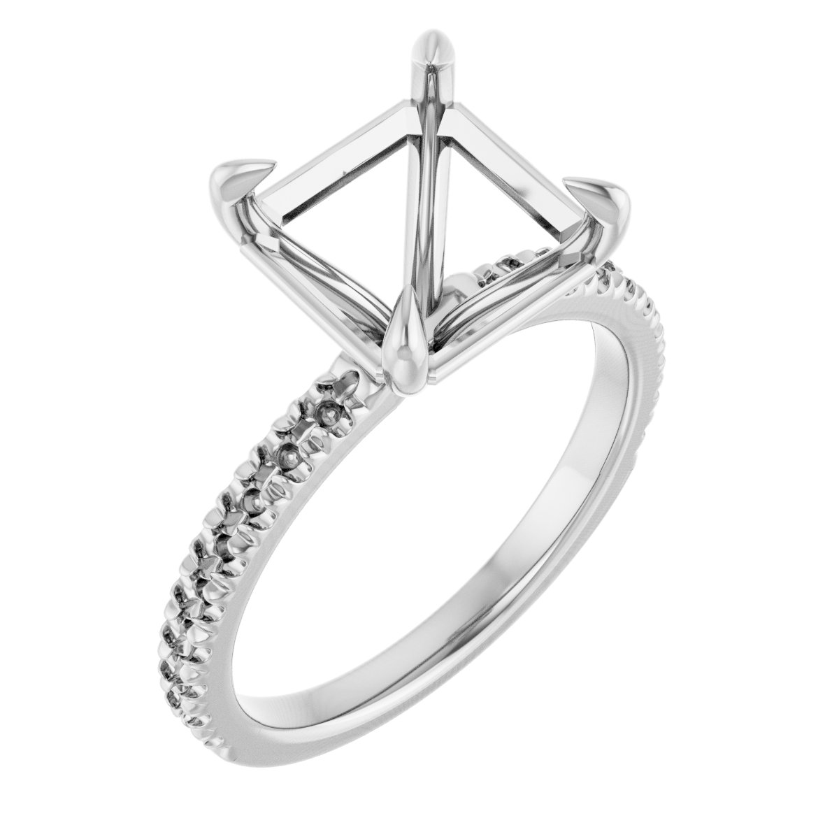 Claw-Prong French-Set Engagement Ring