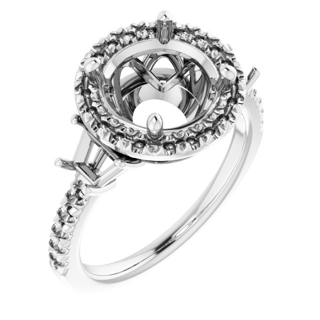 French-Set Halo-Style Engagement Ring or Band
