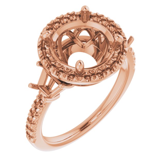 French-Set Halo-Style Engagement Ring or Band