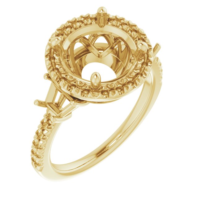 French-Set Halo-Style Engagement Ring or Band
