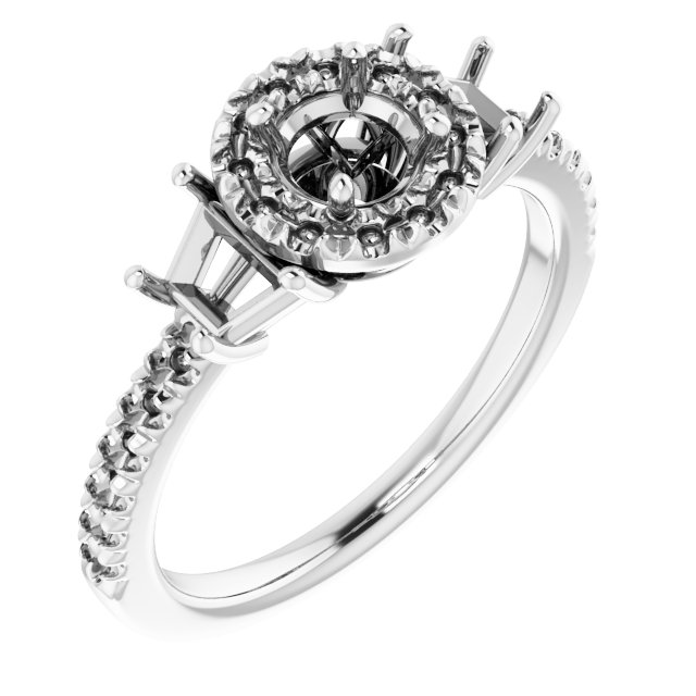French-Set Halo-Style Engagement Ring or Band
