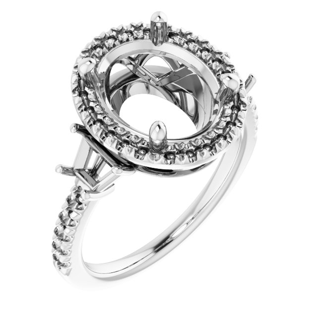 French-Set Halo-Style Engagement Ring or Band