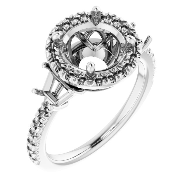 French-Set Halo-Style Engagement Ring or Band