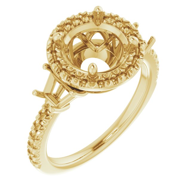 French-Set Halo-Style Engagement Ring or Band