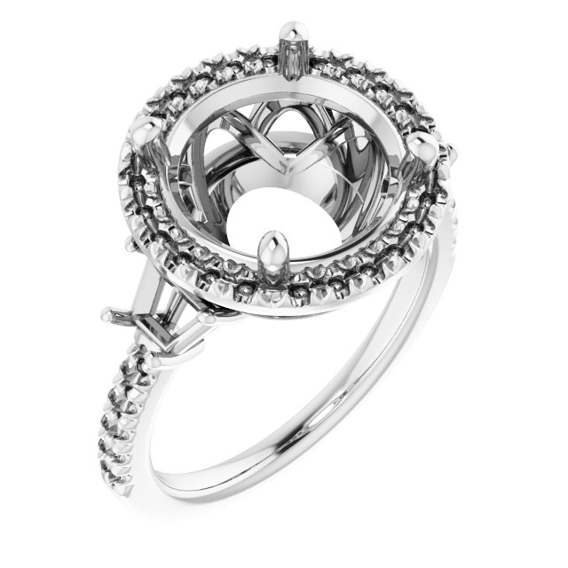 French-Set Halo-Style Engagement Ring or Band