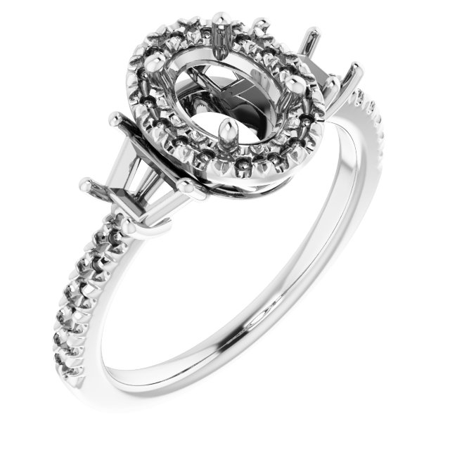 French-Set Halo-Style Engagement Ring or Band