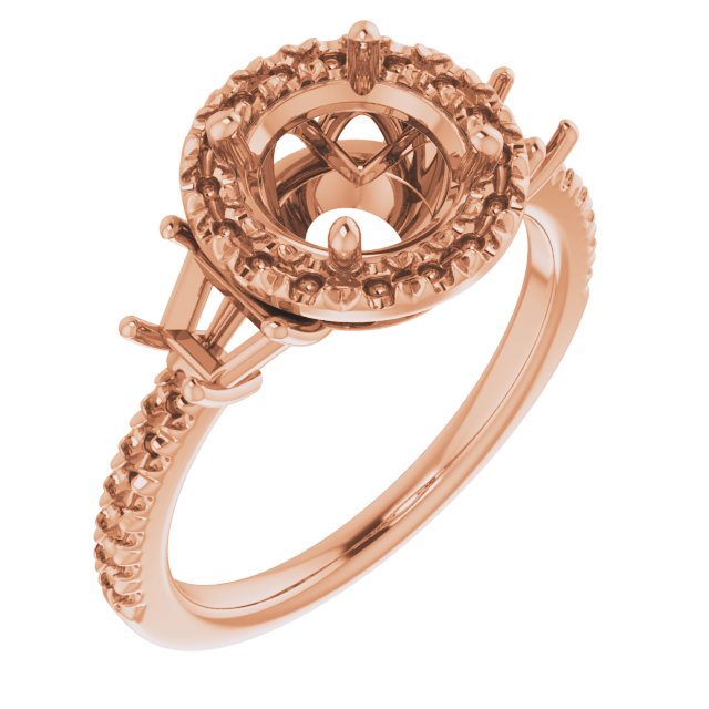 French-Set Halo-Style Engagement Ring or Band