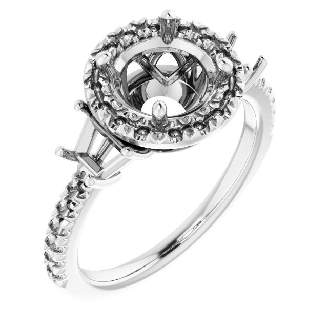 French-Set Halo-Style Engagement Ring or Band