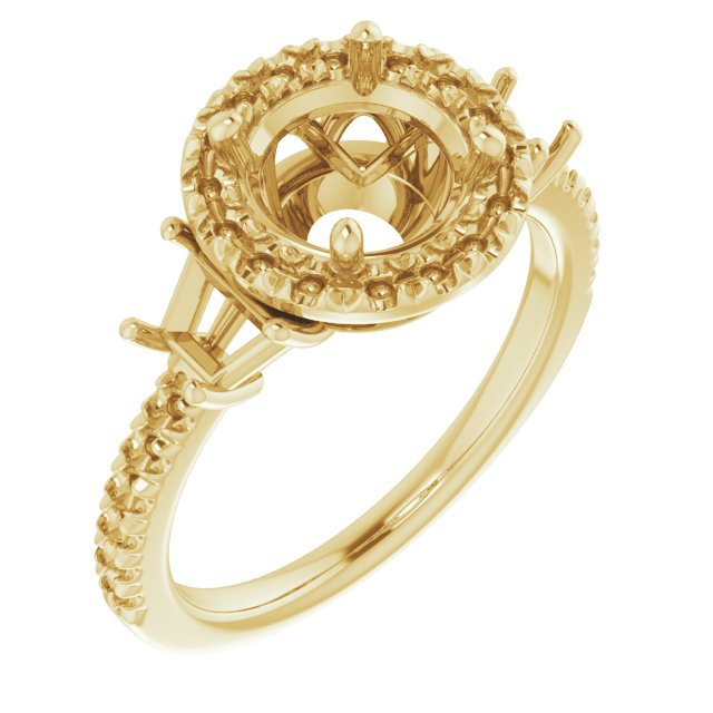 French-Set Halo-Style Engagement Ring or Band