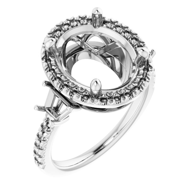 French-Set Halo-Style Engagement Ring or Band