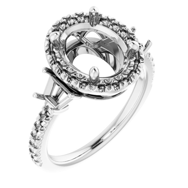 French-Set Halo-Style Engagement Ring or Band