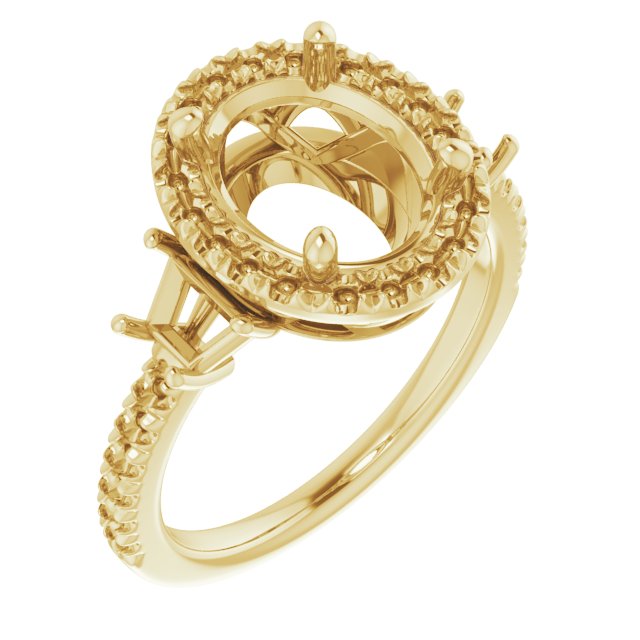 French-Set Halo-Style Engagement Ring or Band