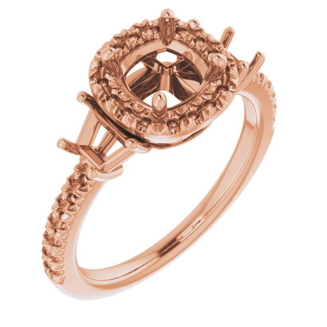 French-Set Halo-Style Engagement Ring or Band