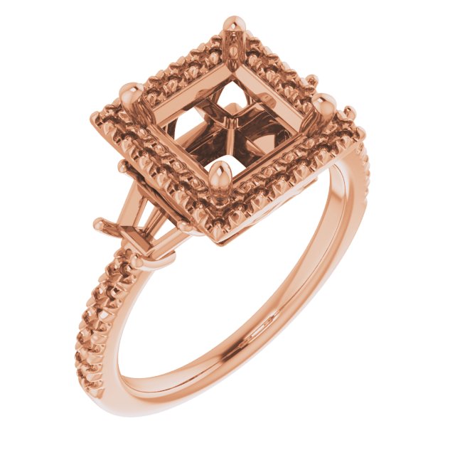 French-Set Halo-Style Engagement Ring or Band