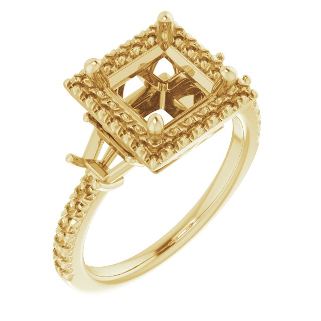 French-Set Halo-Style Engagement Ring or Band