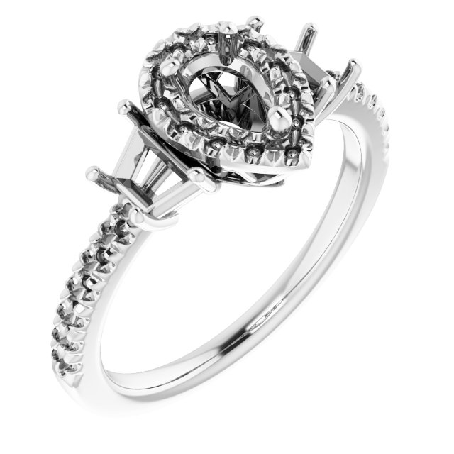 French-Set Halo-Style Engagement Ring or Band