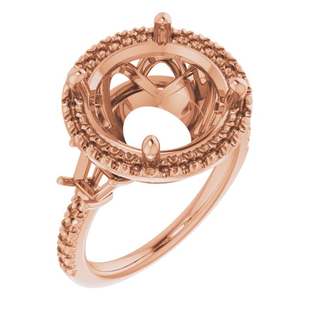 French-Set Halo-Style Engagement Ring or Band