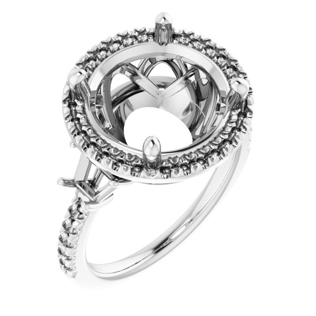 French-Set Halo-Style Engagement Ring or Band