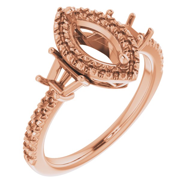 French-Set Halo-Style Engagement Ring or Band