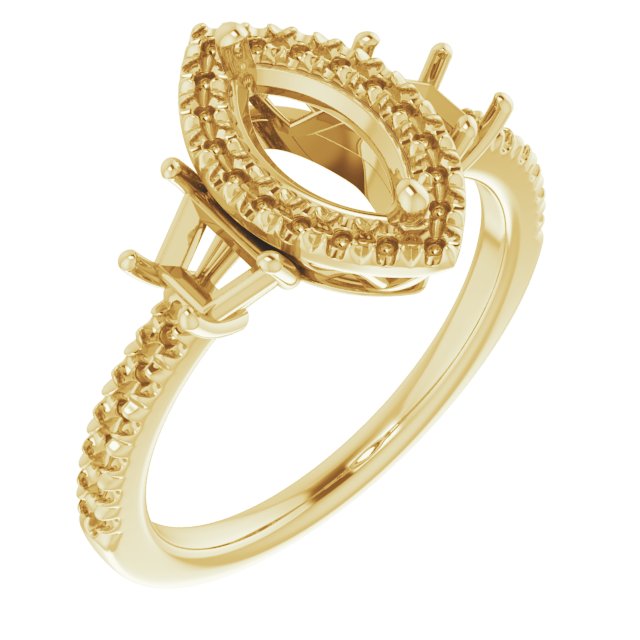French-Set Halo-Style Engagement Ring or Band