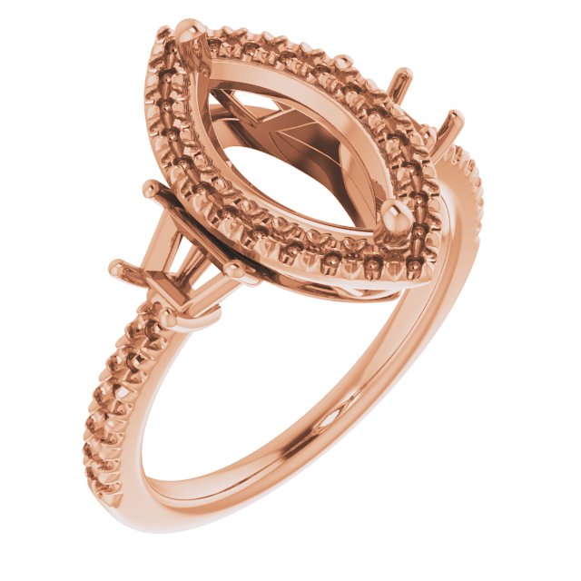 French-Set Halo-Style Engagement Ring or Band