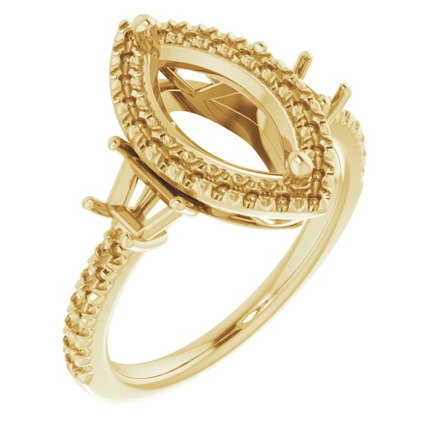 French-Set Halo-Style Engagement Ring or Band