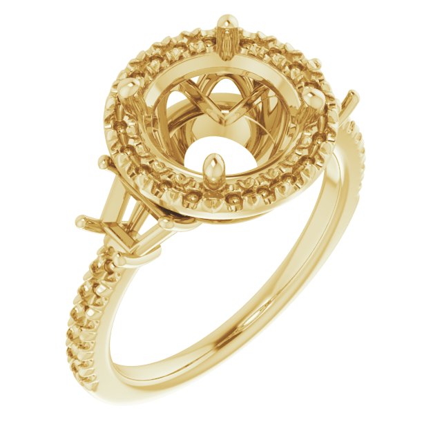 French-Set Halo-Style Engagement Ring or Band